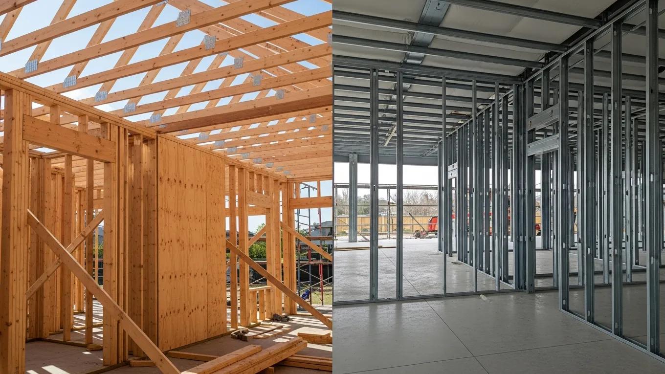 Comparison of wood and metal framing materials in residential and commercial settings